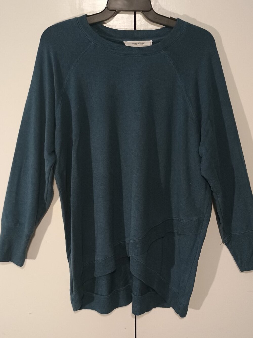 Workshop Republic Clothing Teal Modal High Low Tunic Top 0X Plus Size Long Sleev - Picture 2 of 7